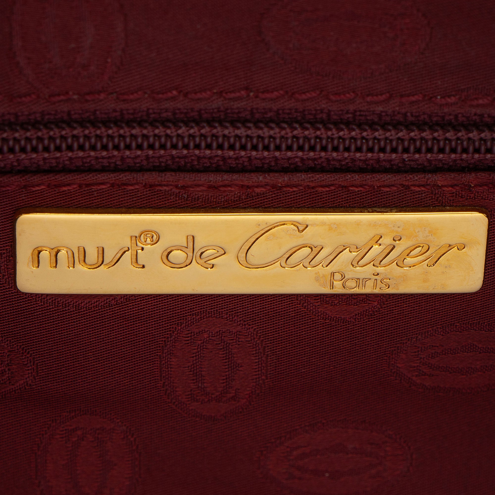 Cartier Vintage Calfskin Must de Cartier Boston Bag