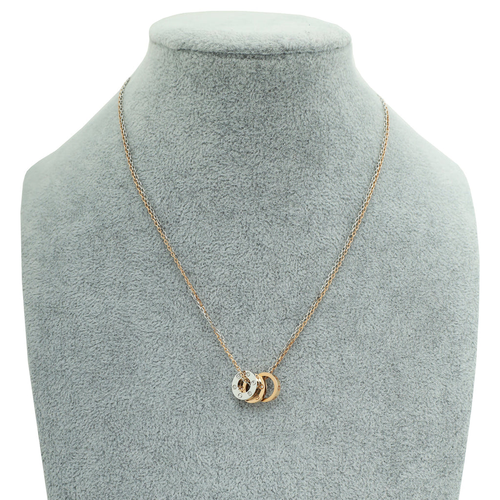 Cartier 18K Bicolor Gold Love 6 Diamond Pendant Necklace