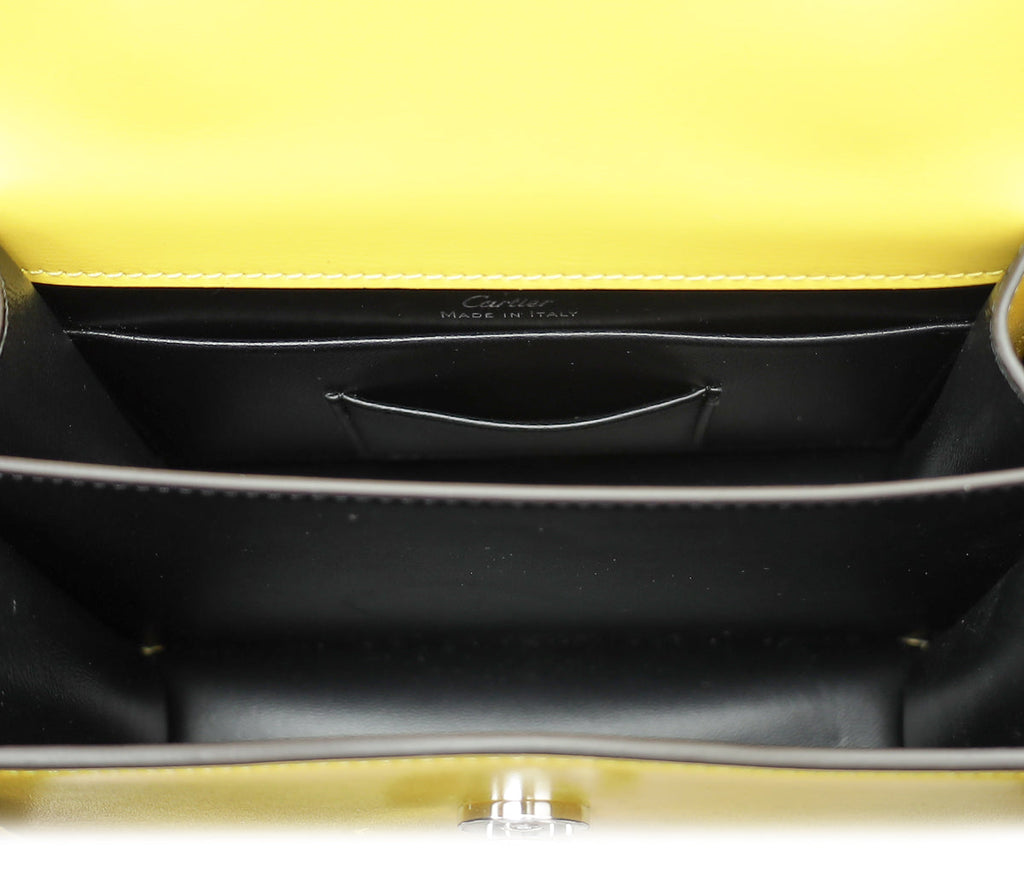 Cartier Yellow Panthere De Cartier Top Handle Mini Bag