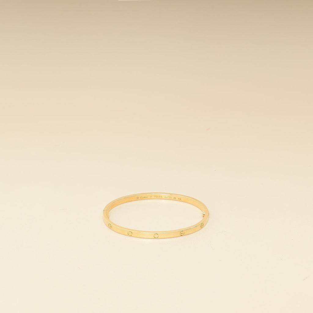 Cartier 18K Yellow Gold Love Small Model Bracelet 17