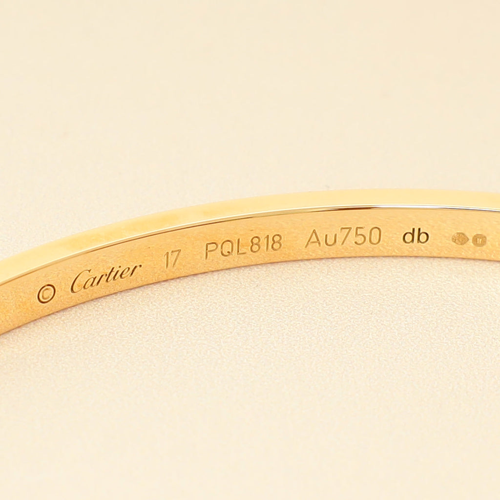 Cartier 18K Yellow Gold Love Small Model Bracelet 17