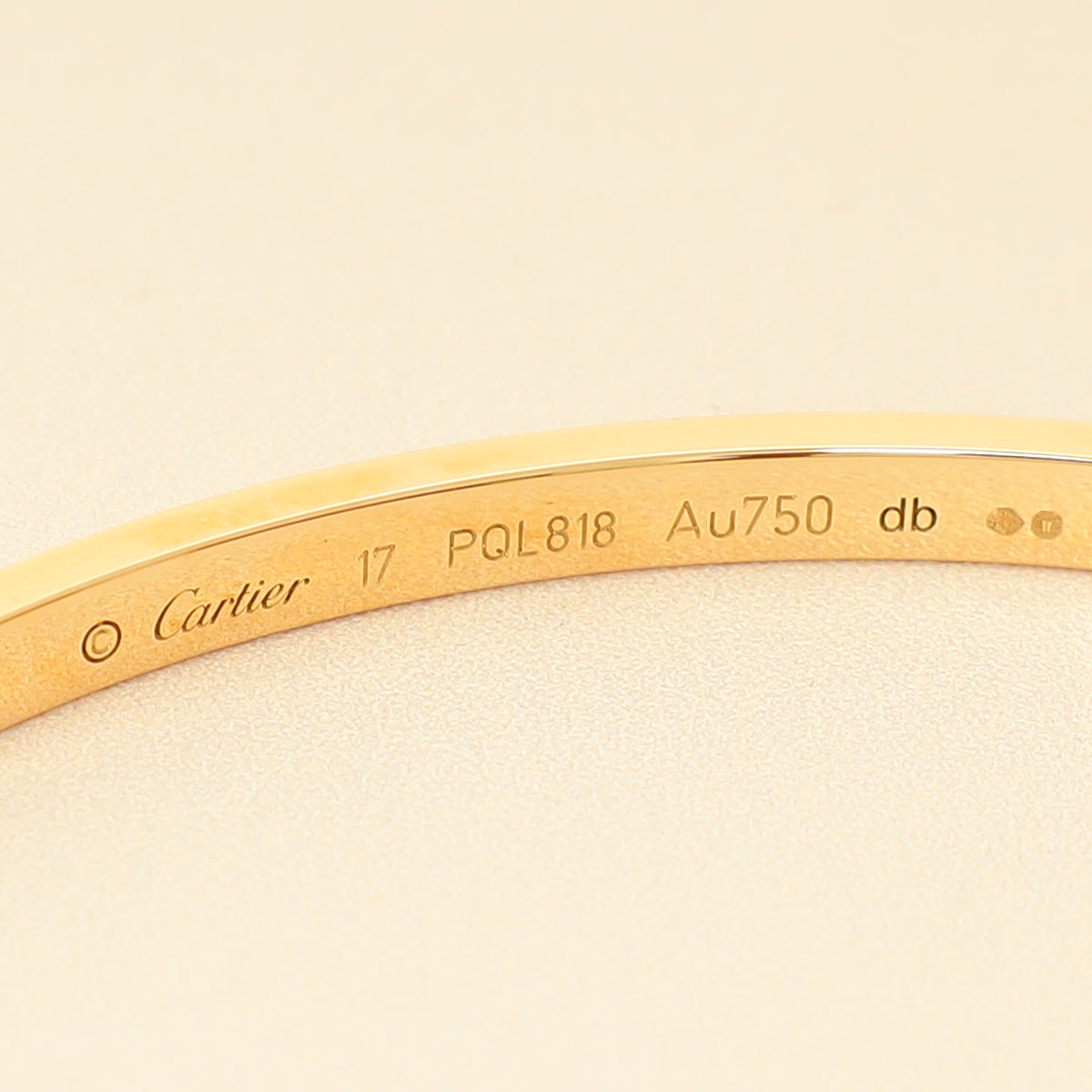 Cartier 18K Yellow Gold Love Small Model Bracelet 17