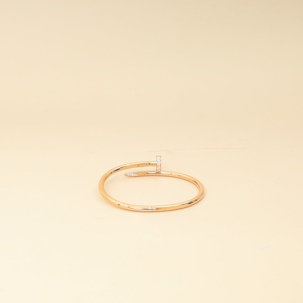 Cartier 18K Rose Gold Diamond Juste Un Clou Classic Bracelet 17