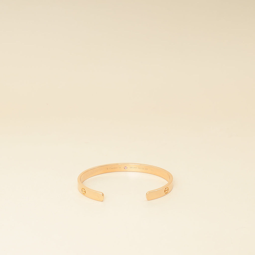 Cartier 18K Rose Gold Pink Sapphire Love Cuff Bracelet 18