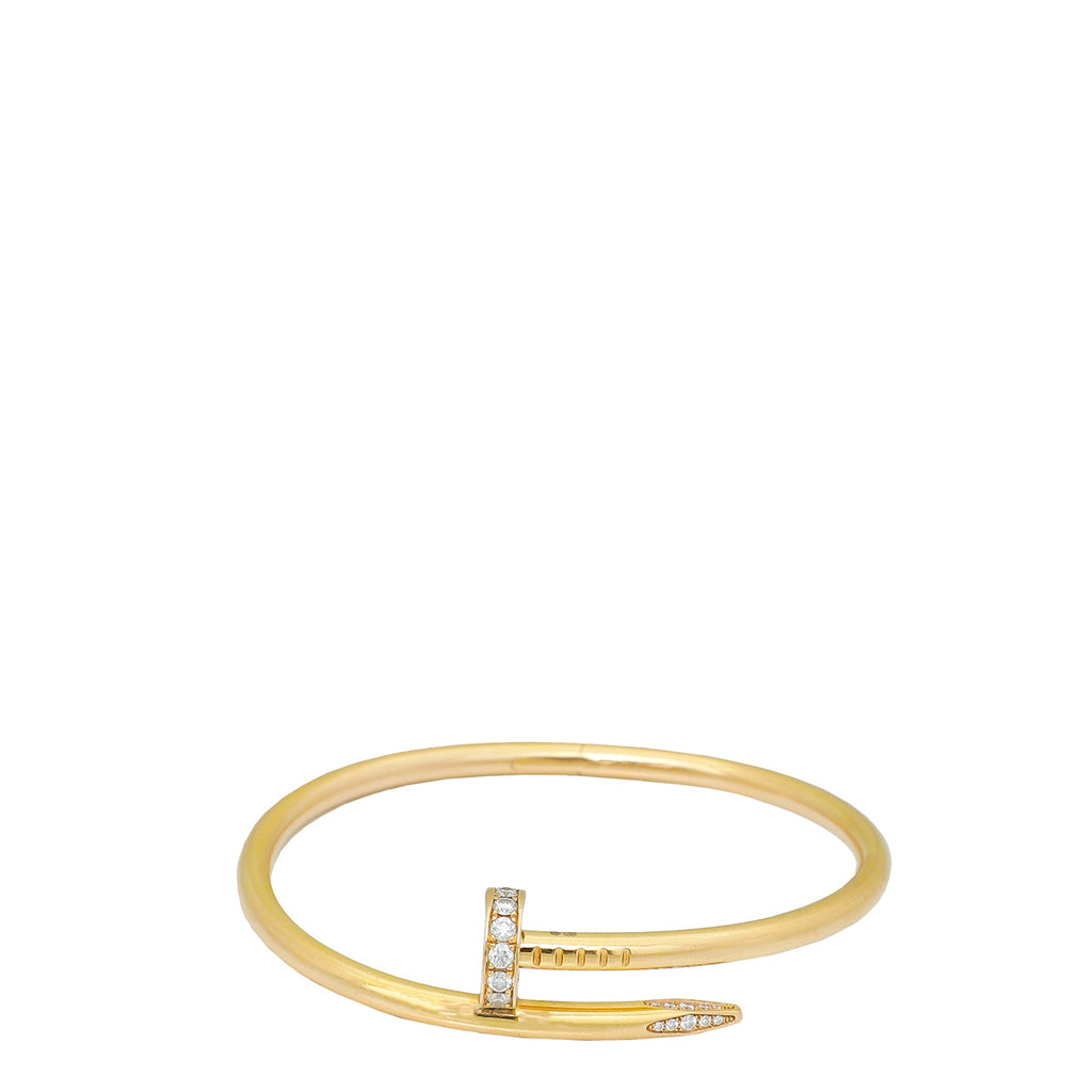 Cartier 18K Pink Gold Diamond Juste un Clou Bracelet 16
