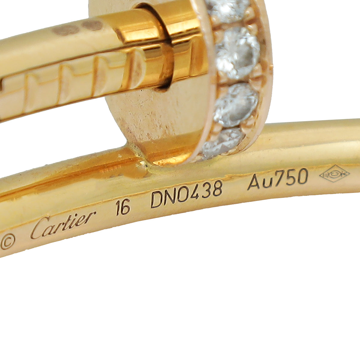 Cartier 18K Pink Gold Diamond Juste un Clou Bracelet 16