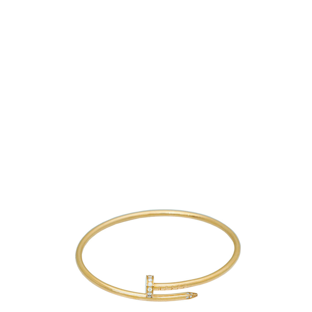 Cartier 18K Rose Gold Diamond Juste Un Clou Small Model Bracelet 15