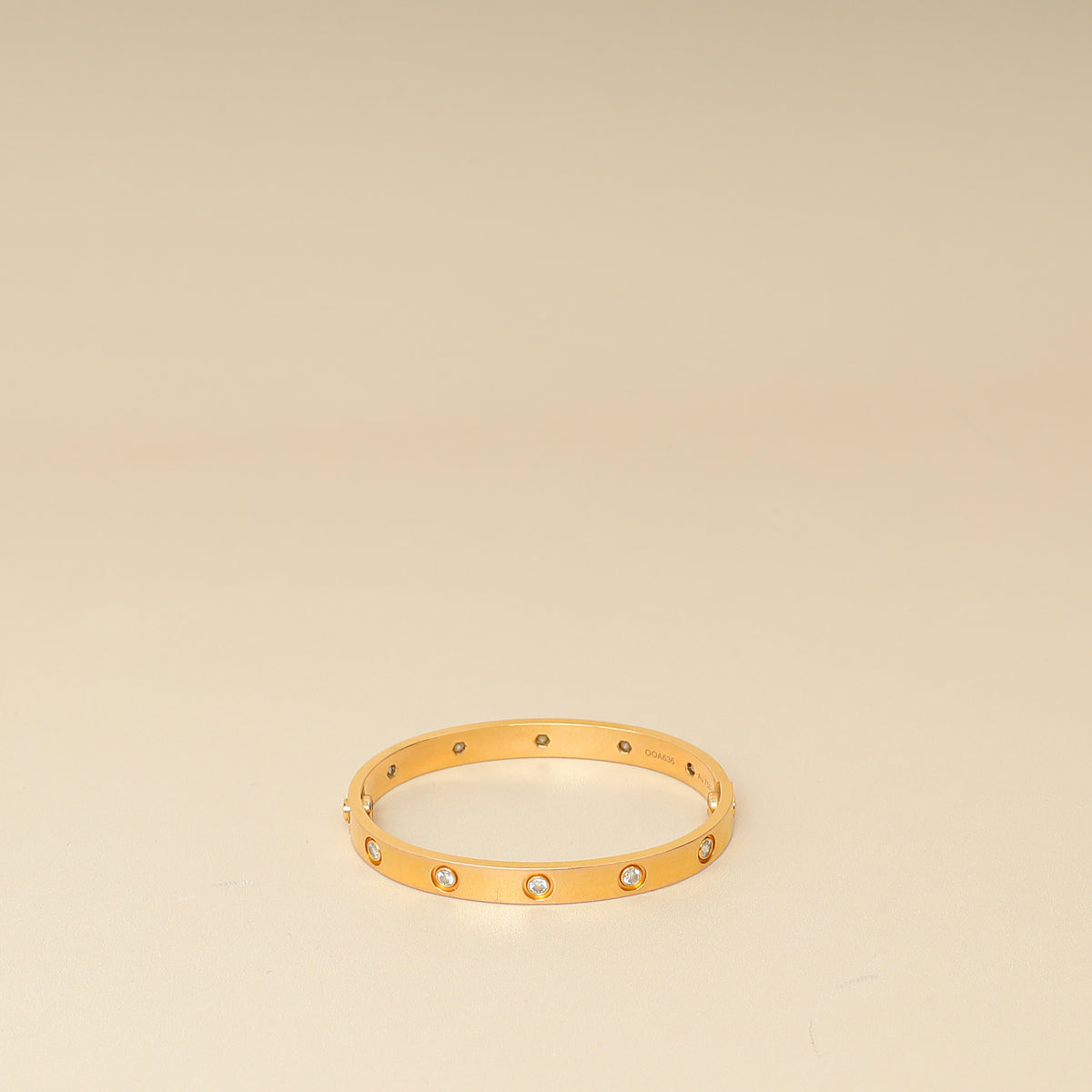 Cartier 18K Rose Gold Love 10 Diamonds Bracelet 16