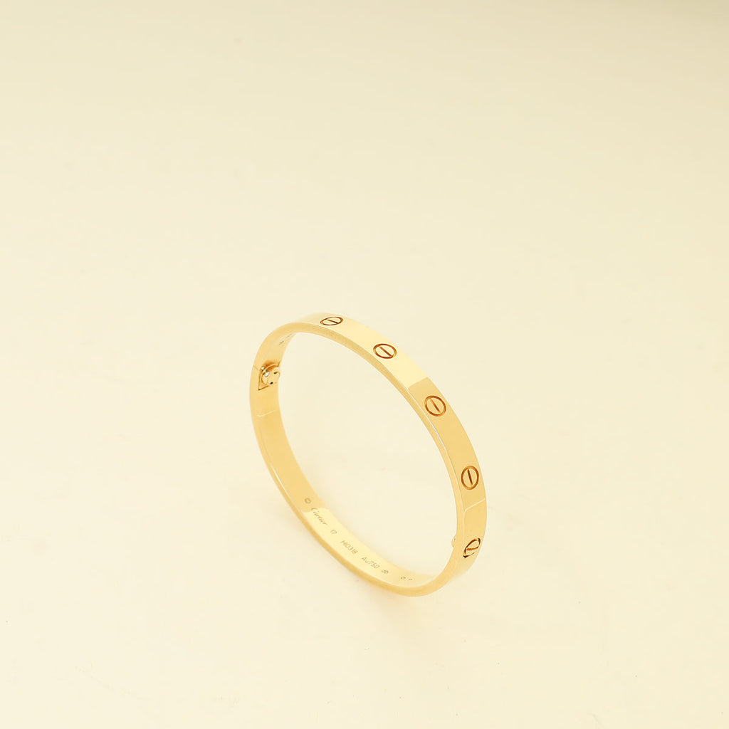 Cartier 18K Yellow Gold Love Classic Bracelet 17