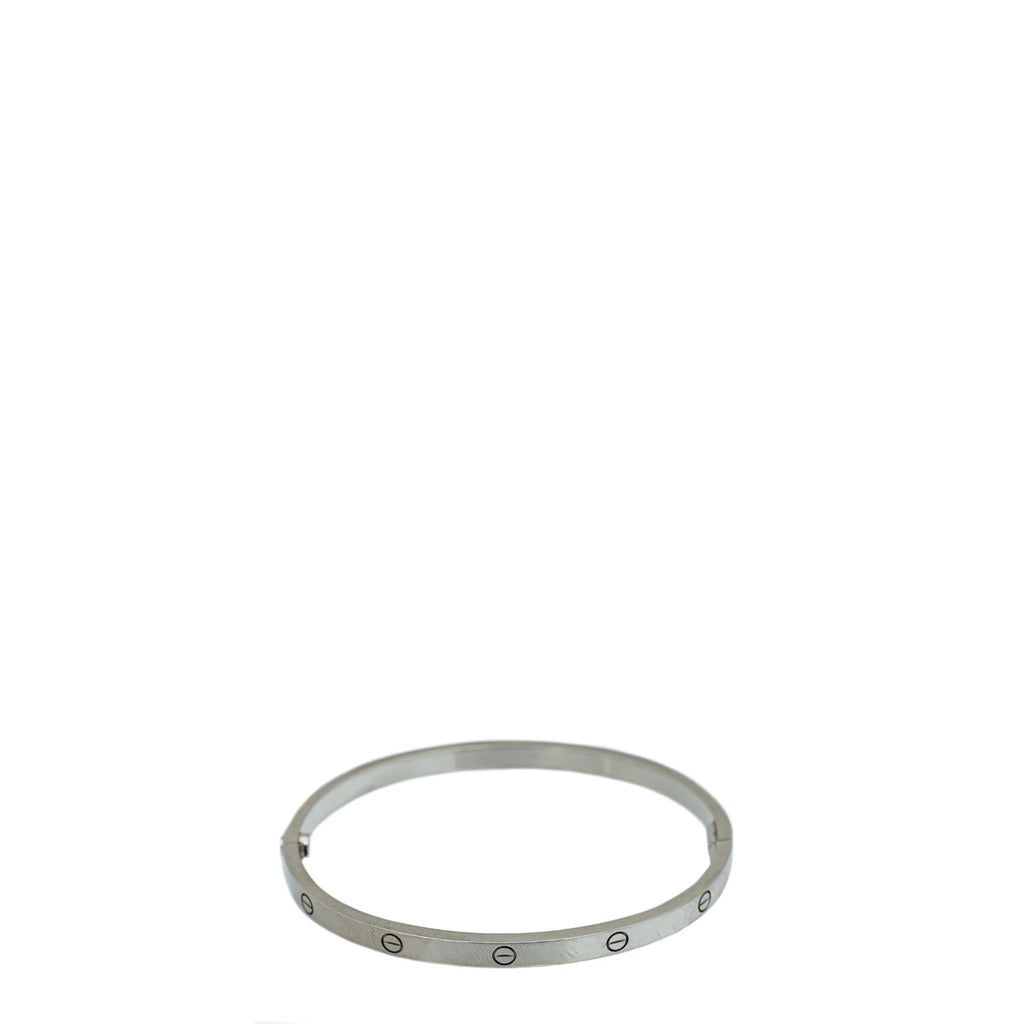 Cartier 18K White Gold Love Small Model Bracelet 16
