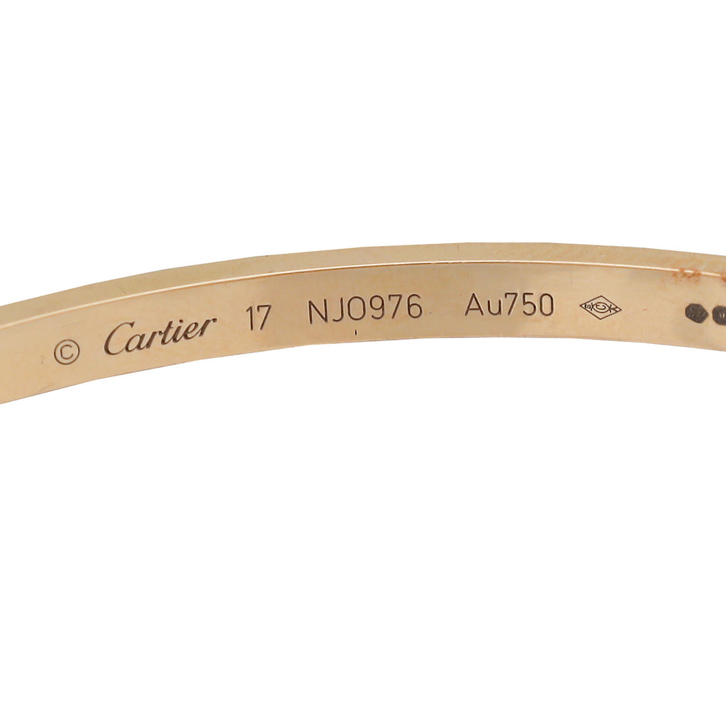 Cartier 18K Pink Gold Small Model Love Bracelet 17