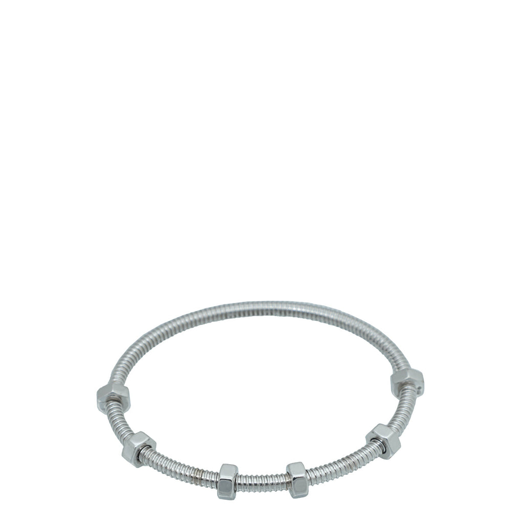 Cartier Rhodiumized White Gold Ecrou De Cartier Bracelet 16