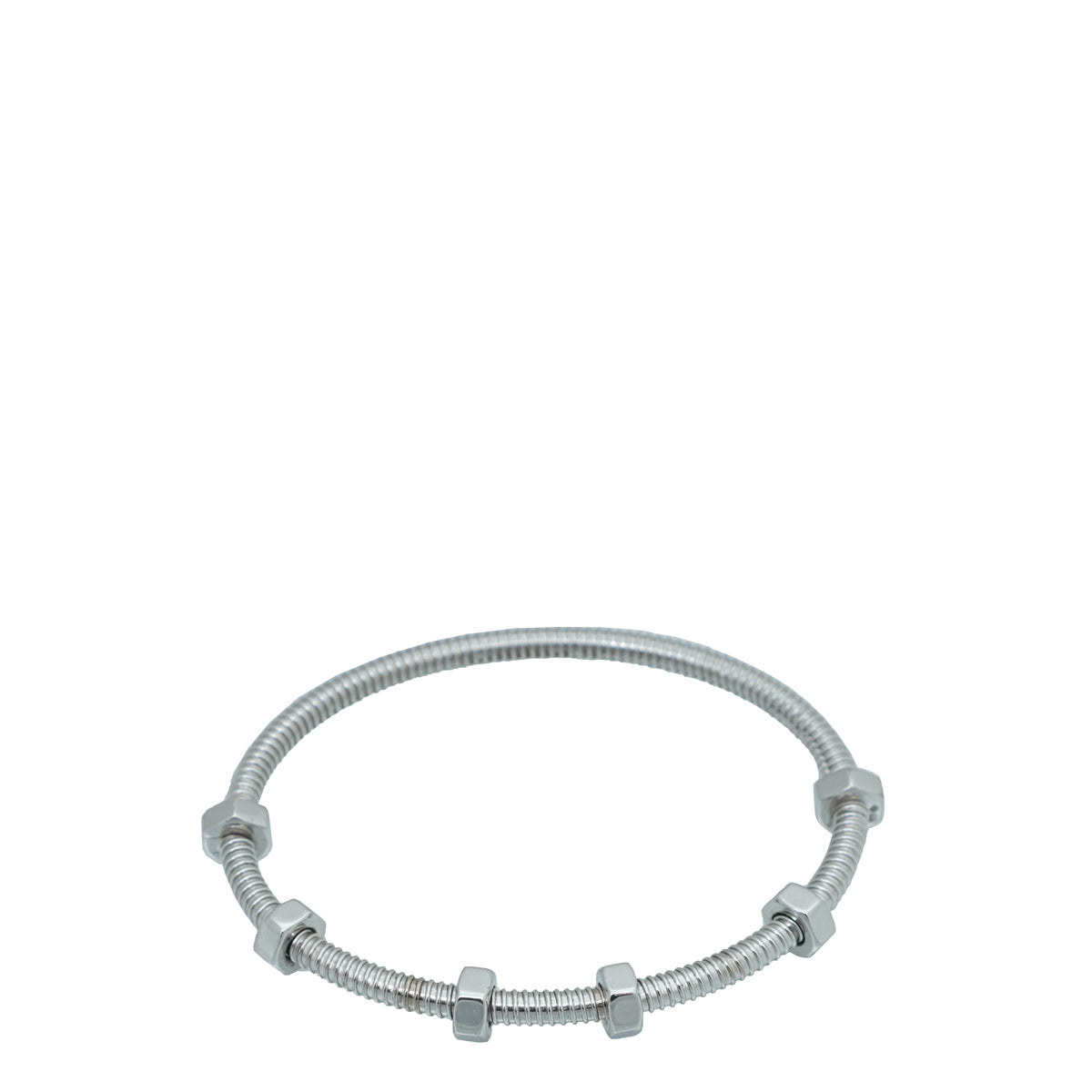 Cartier Rhodiumized White Gold Ecrou De Cartier Bracelet 16