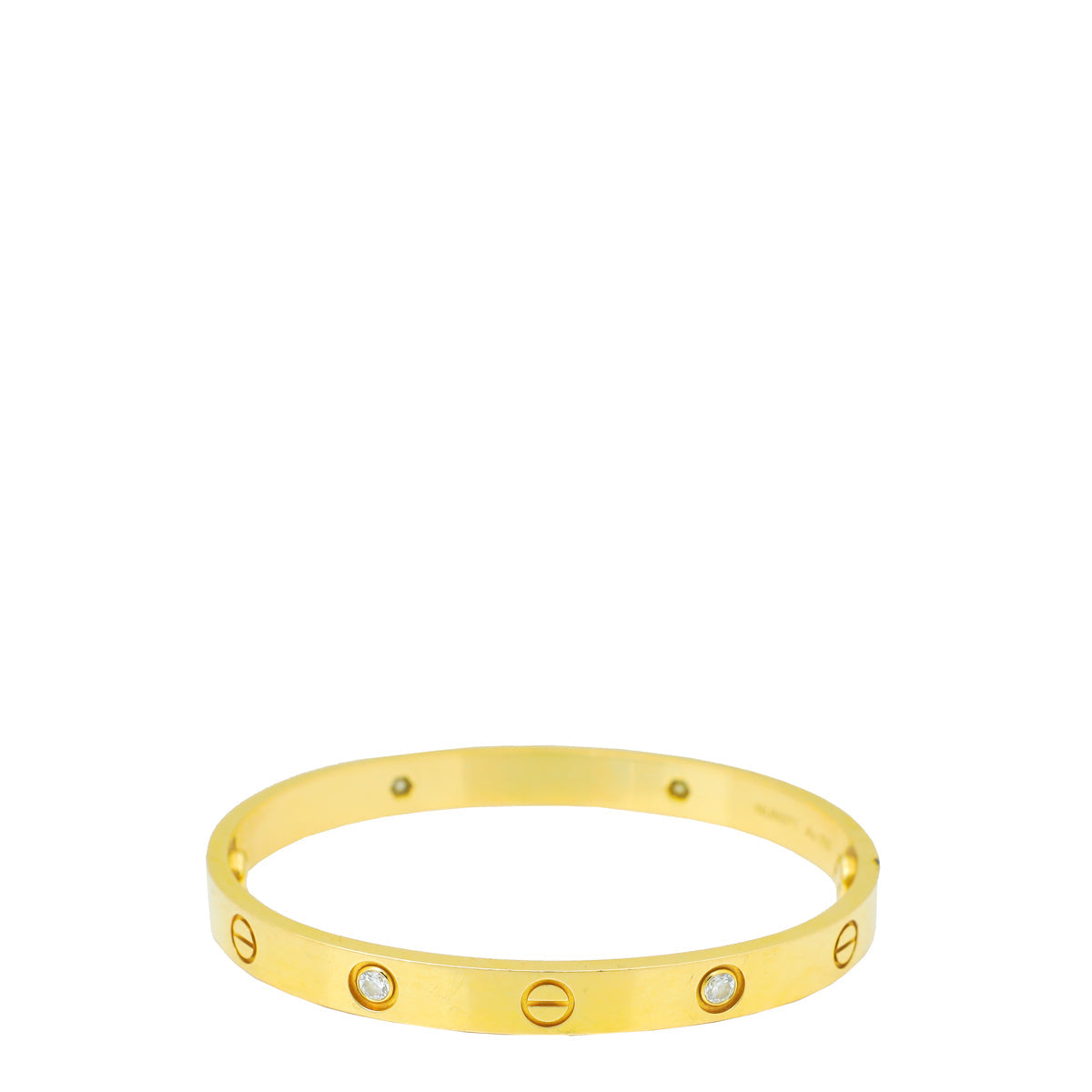 Cartier 18K Yellow Gold 4 Diamonds Love Bracelet 17