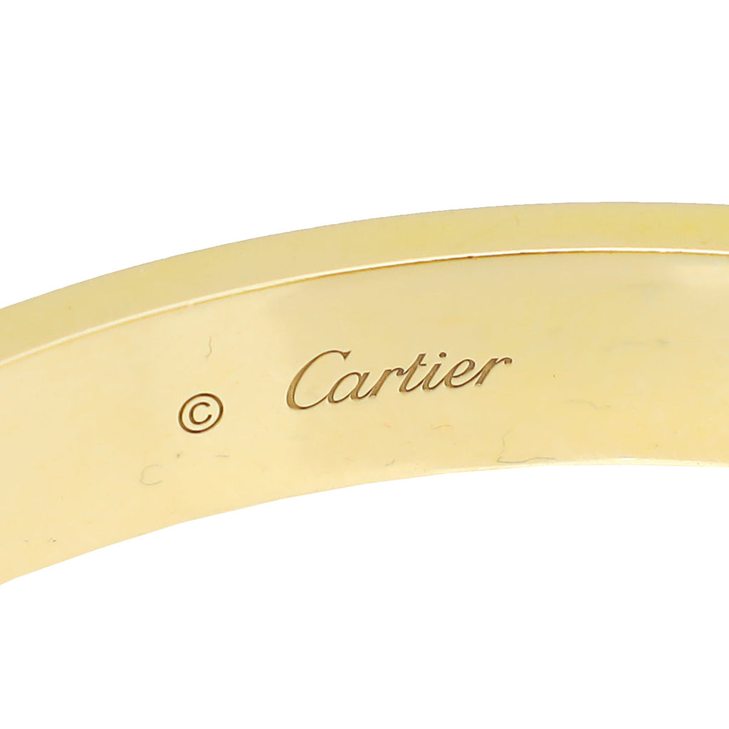 Cartier 18K Yellow Gold 4 Diamonds Love Bracelet 17