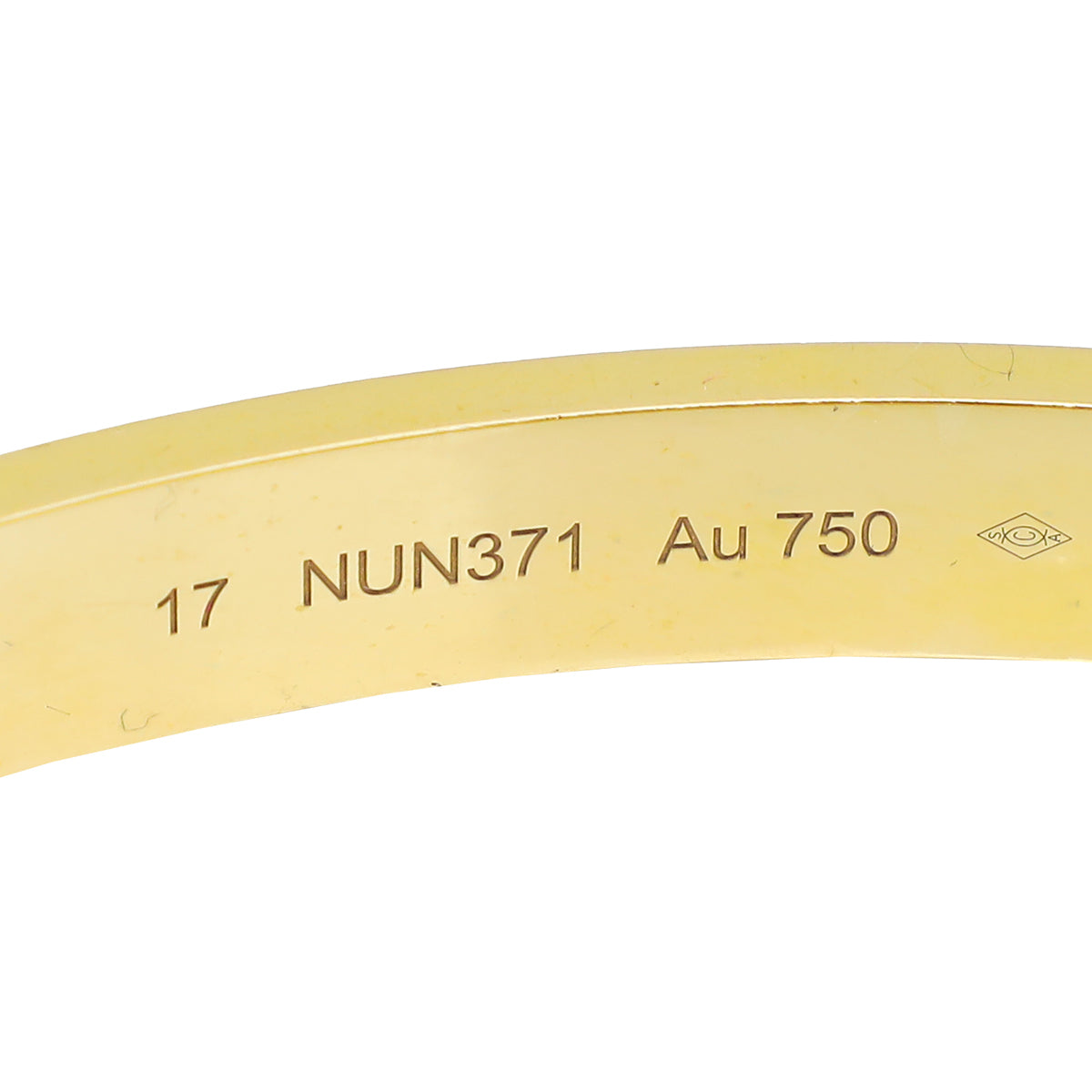 Cartier 18K Yellow Gold 4 Diamonds Love Bracelet 17