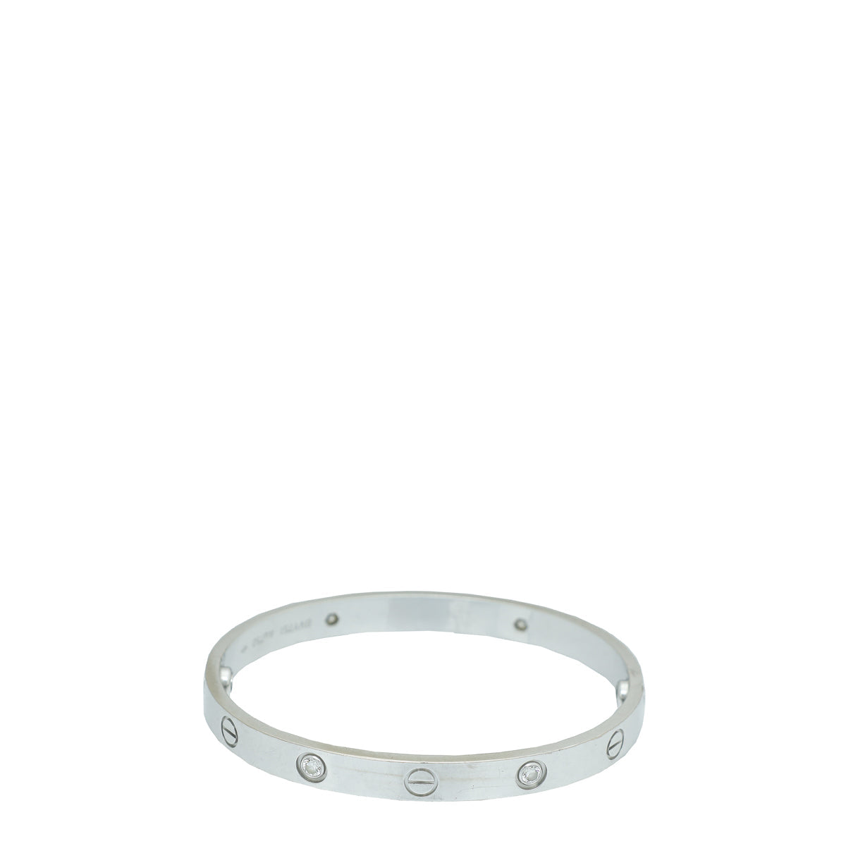 Cartier 18K White Gold 4 Diamond Love Bracelet 17