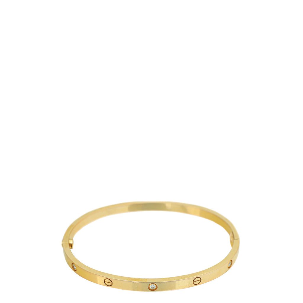 Cartier 18K Pink Gold 6 Diamonds Small Model Love Bracelet 16