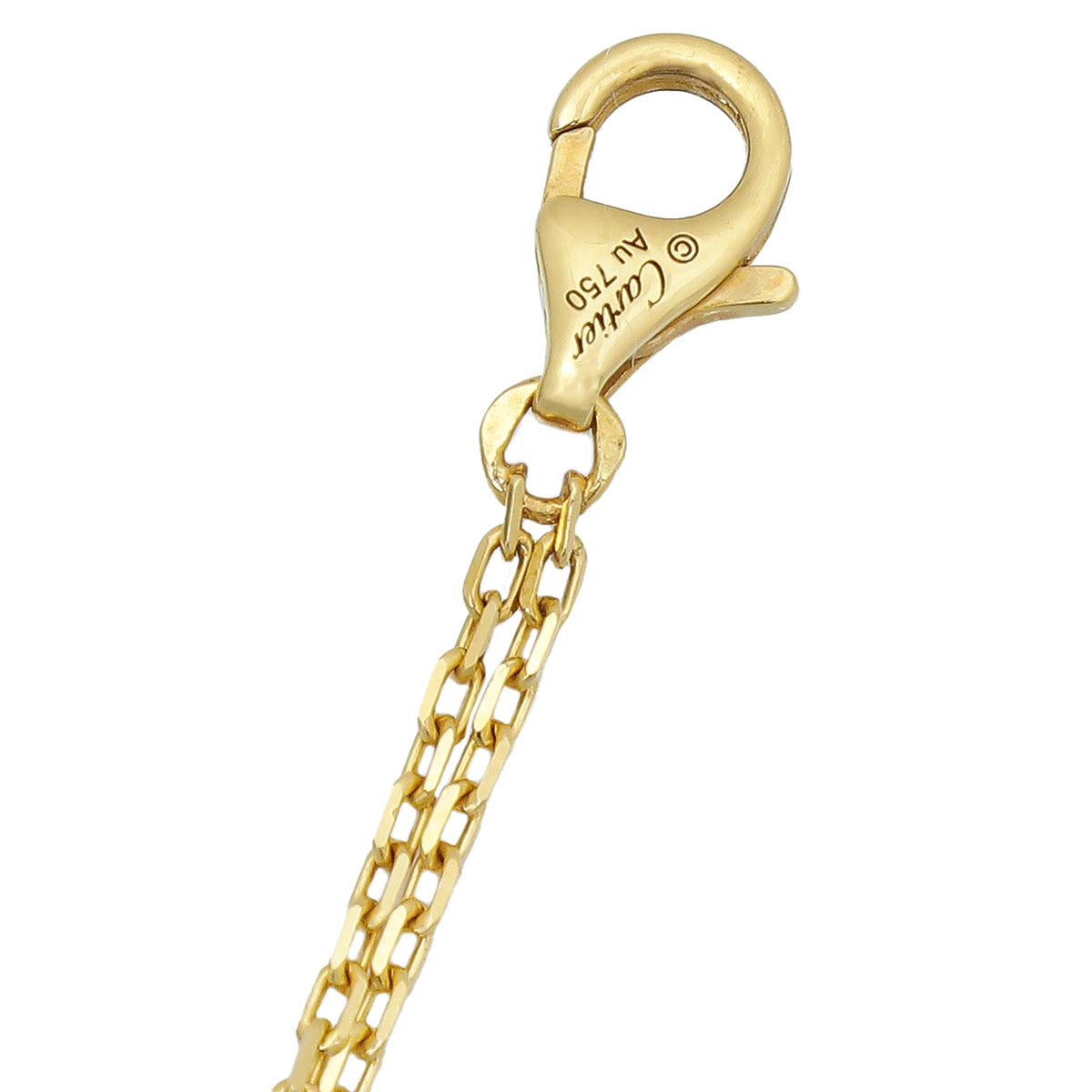 Cartier 18K Yellow Gold 2 Diamond Love Chain Bracelet