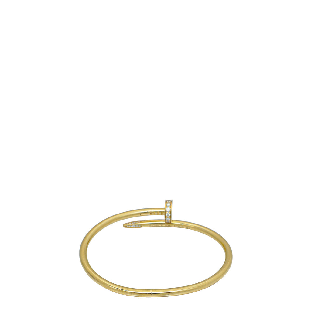 Cartier 18K Yellow Gold w/32 Diamonds Juste Un Clou Bracelet 18