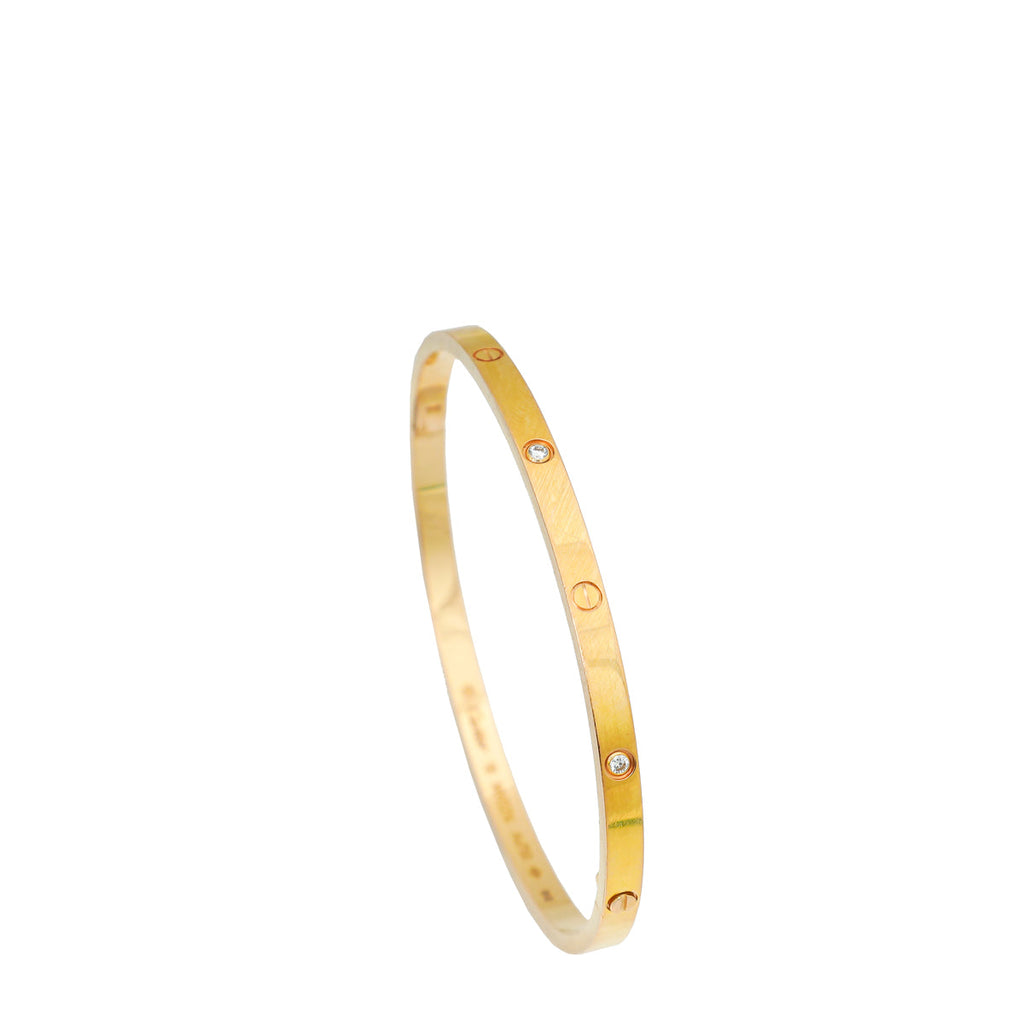Cartier 18K Rose Gold 6 Diamond Love Small Model Bracelet 18