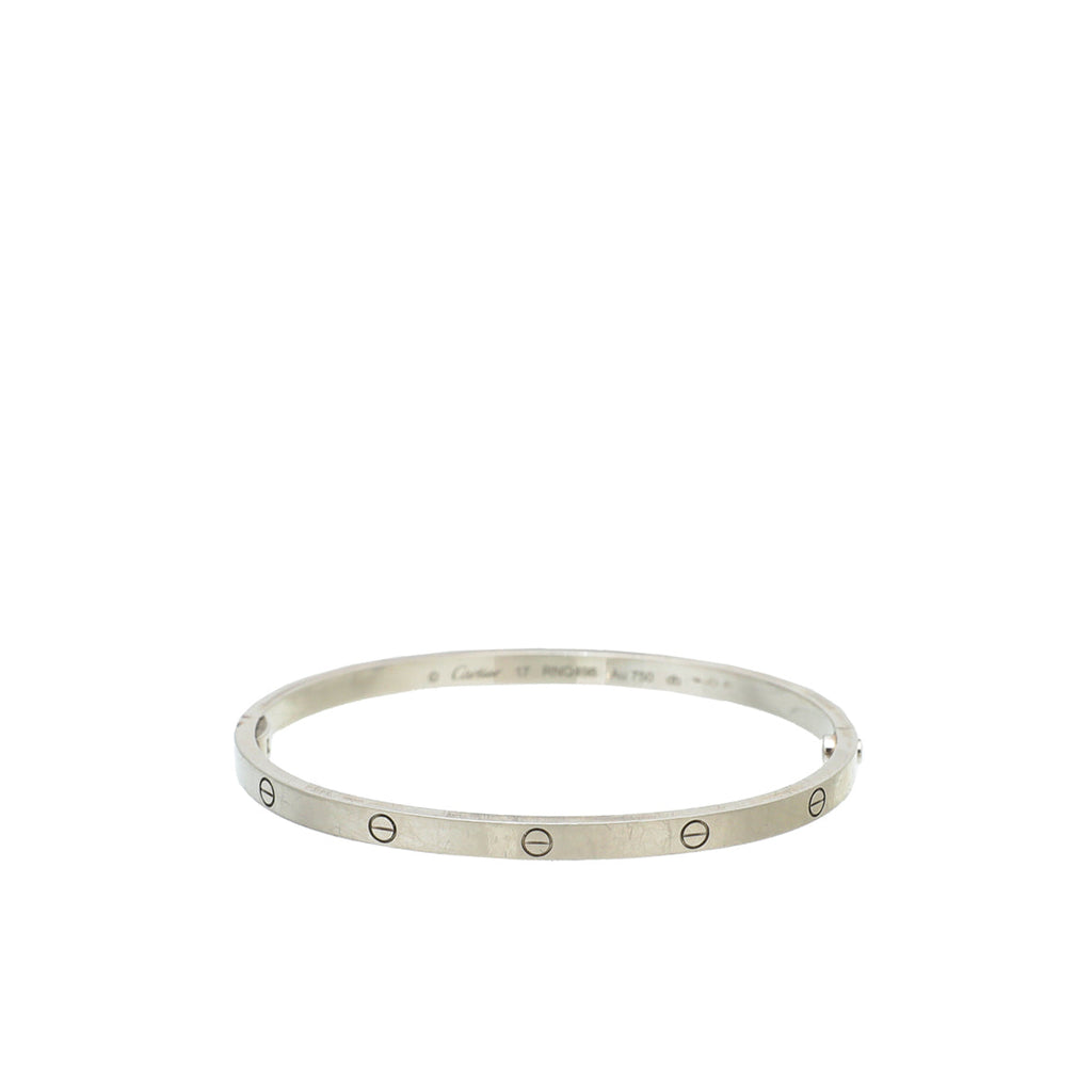 Cartier 18K White Gold Love Small Model Bracelet 18