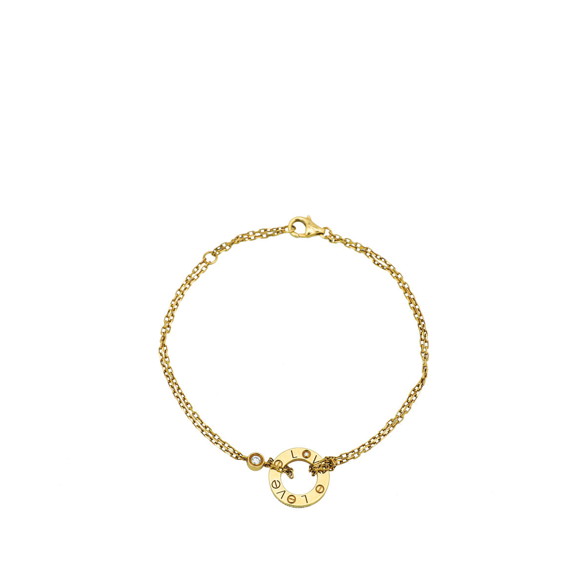 Cartier 18K Yellow Gold 2 Diamond Love Bracelet