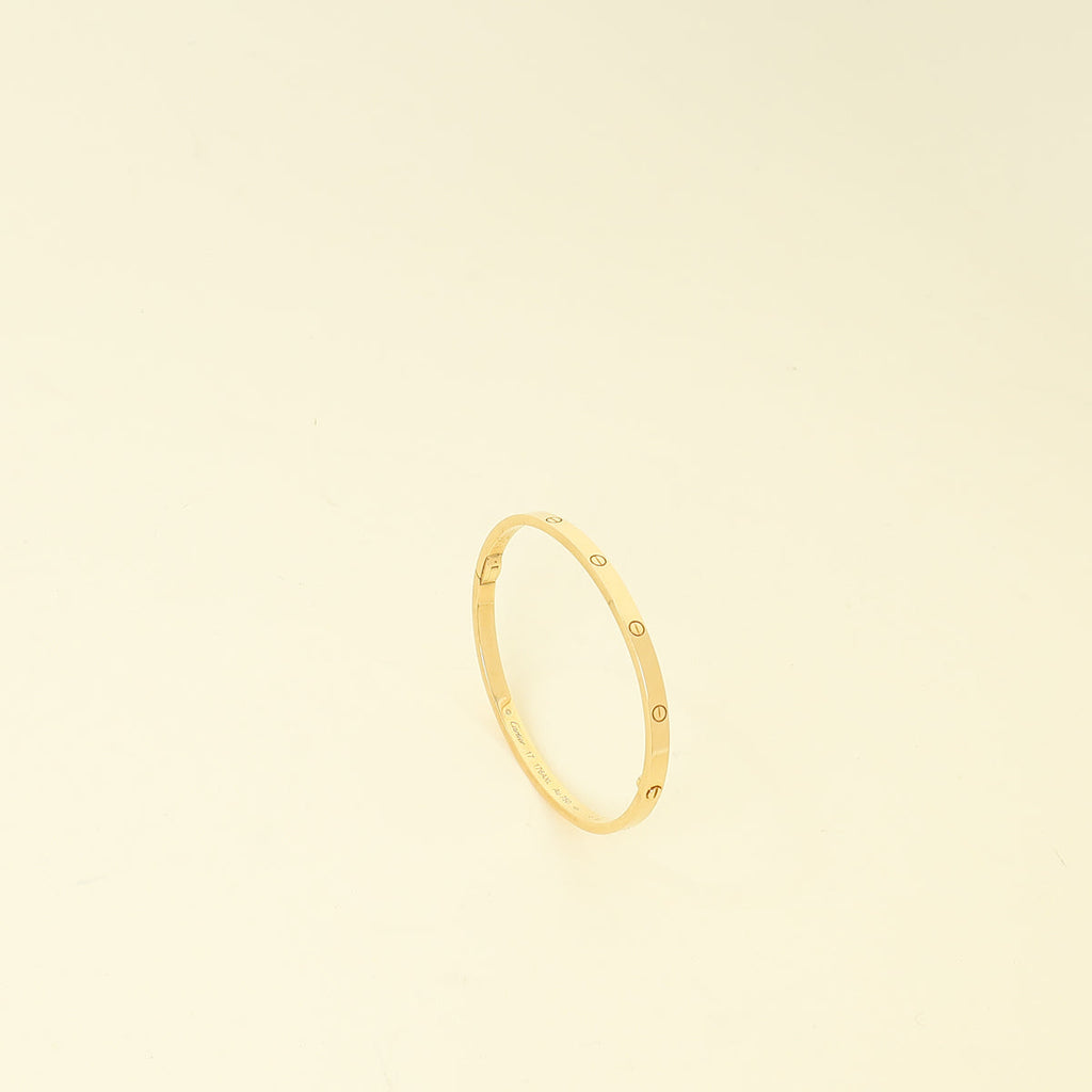 Cartier 18K Yellow Gold Love Small Bracelet 17