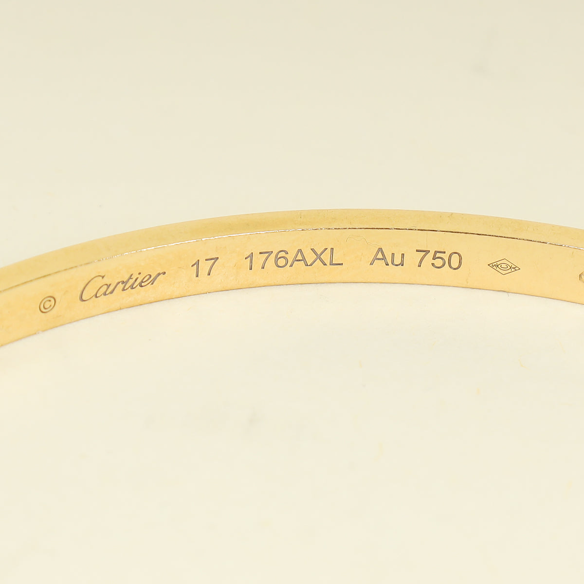 Cartier 18K Yellow Gold Love Small Bracelet 17