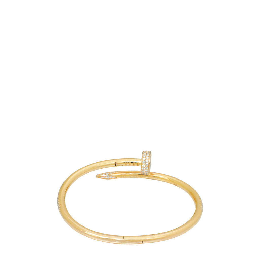 Cartier 18K Rose Gold Diamond Juste Un Clou Bracelet 16