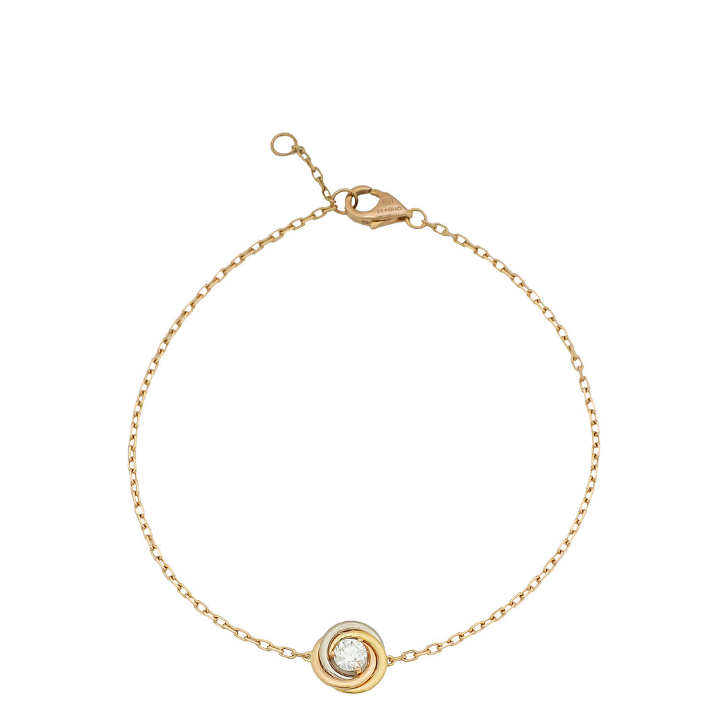 Cartier 18K Trinity 1 Diamond On Chain Bracelet