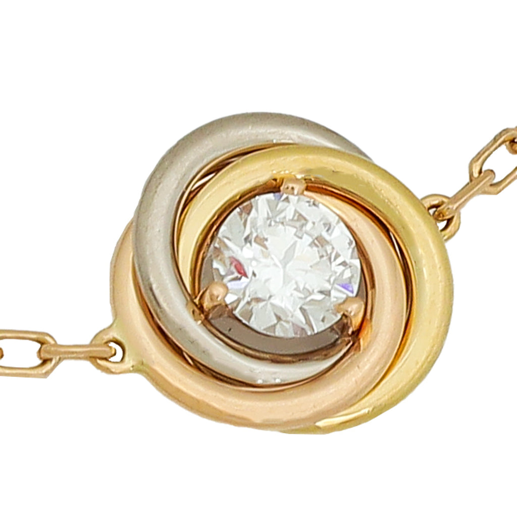 Cartier 18K Trinity 1 Diamond On Chain Bracelet