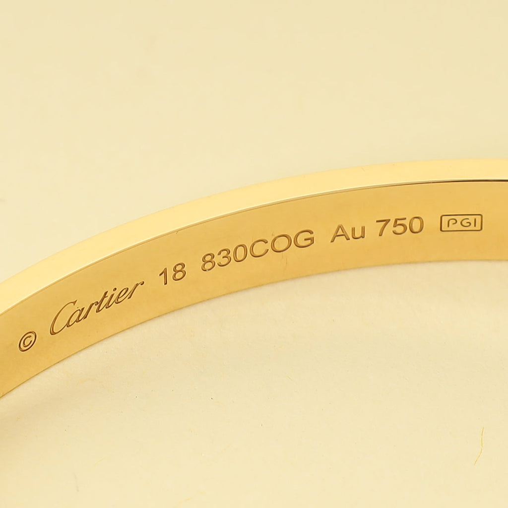 Cartier 18K Yellow Gold Love Classic Bracelet 18