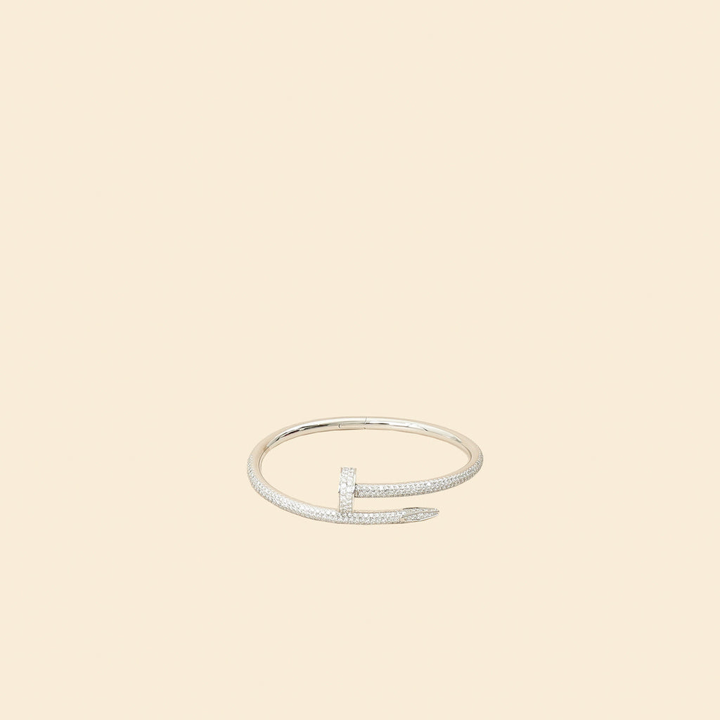 Cartier 18K White Gold Diamonds Classic Model Juste Un CLou Bracelet 15