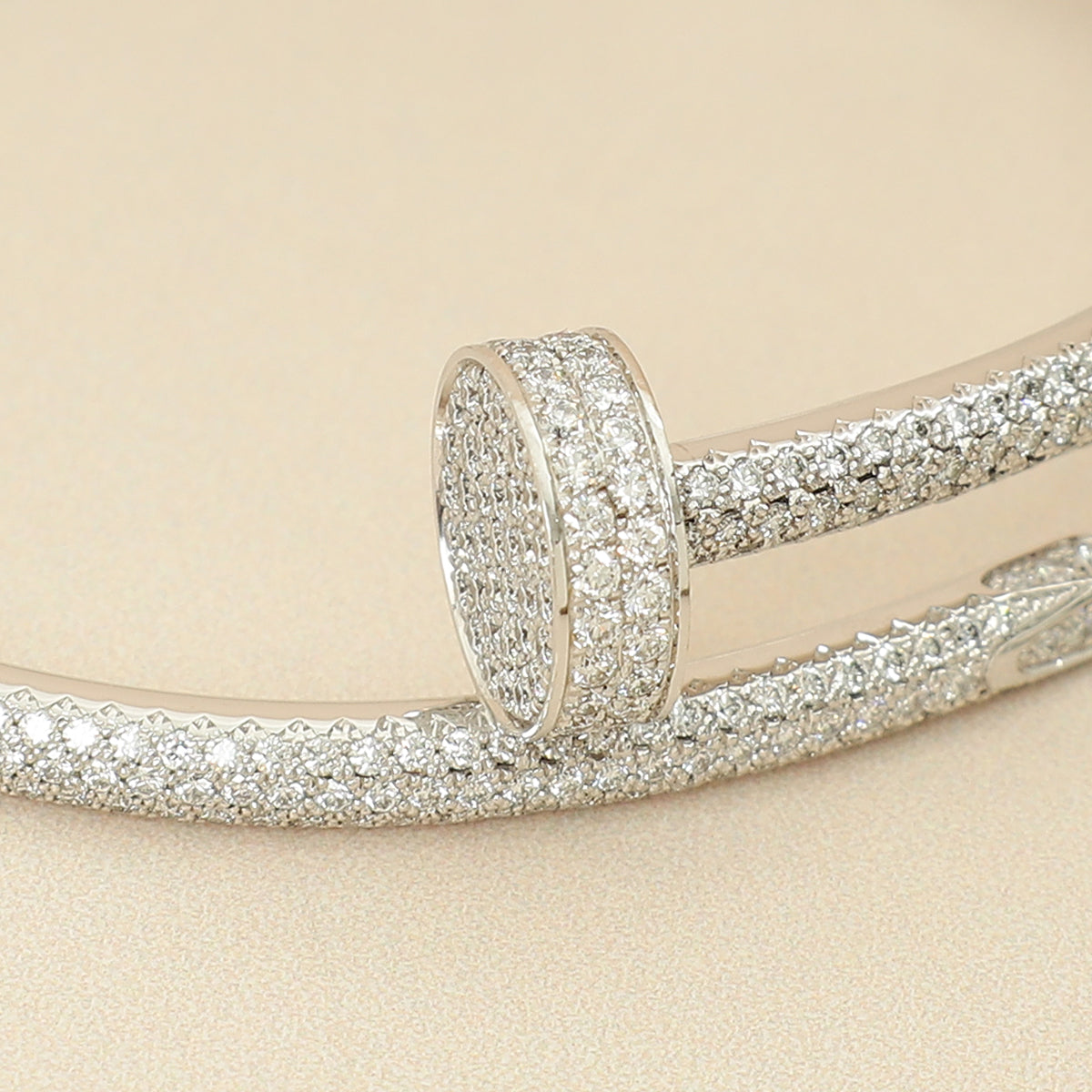 Cartier 18K White Gold Diamonds Classic Model Juste Un CLou Bracelet 15