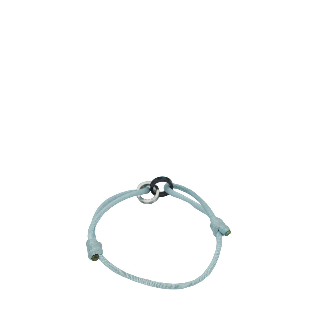 Cartier 18K White Gold 4 Diamond Black Ceramic Cord Love Bracelet