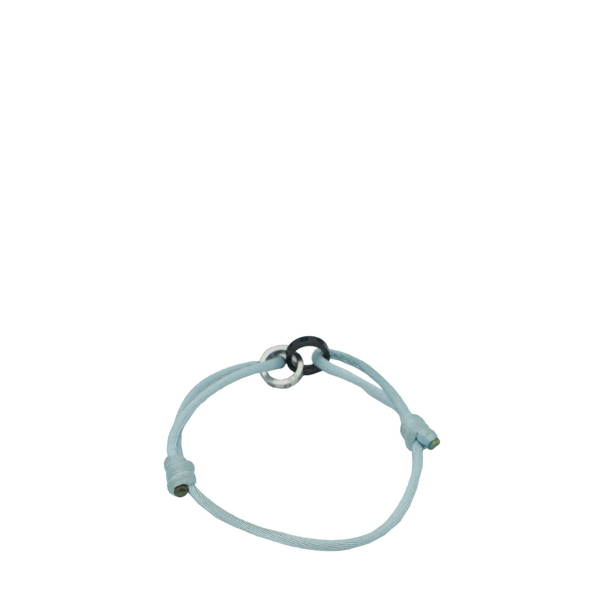 Cartier 18K White Gold 4 Diamond Black Ceramic Cord Love Bracelet