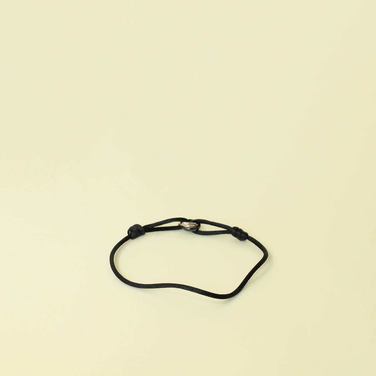 Cartier 18K Trinity White Gold Black Ceramic Cord Bracelet