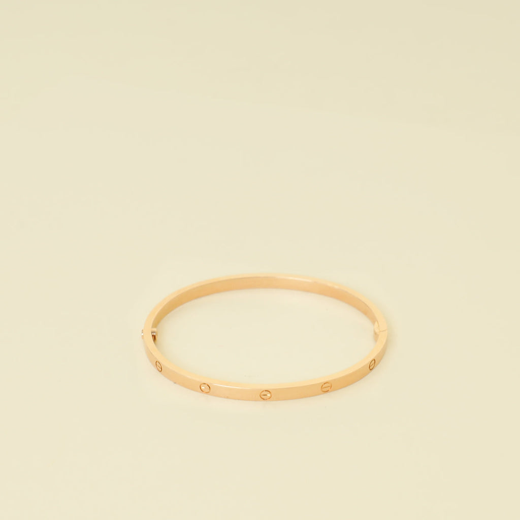 Cartier 18K Rose Gold Love Small Model Bracelet 17