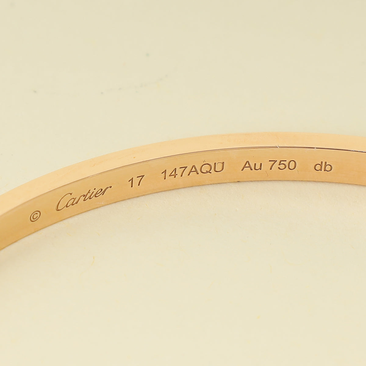 Cartier 18K Rose Gold Love Small Model Bracelet 17