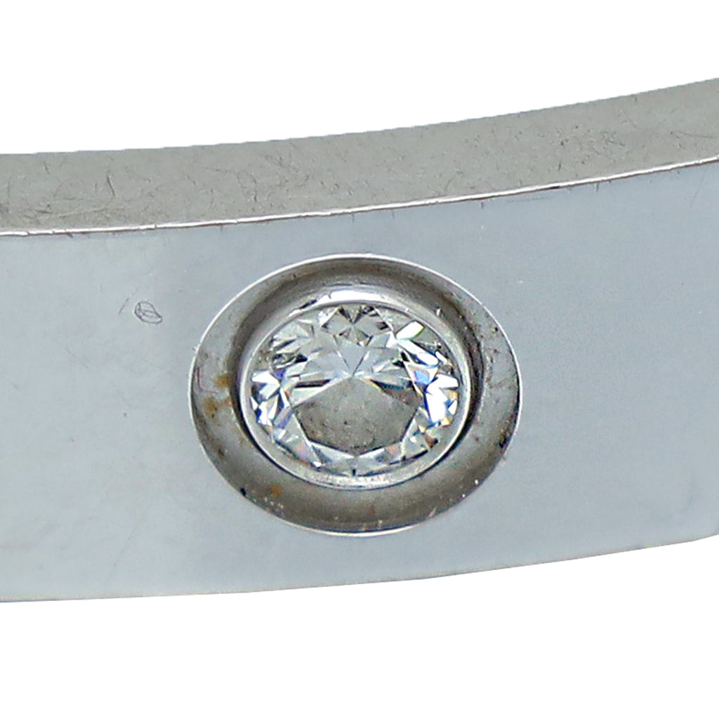 Cartier 18K White Gold 4 Diamond Love Bracelet 16