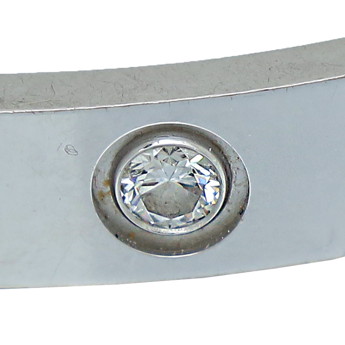 Cartier 18K White Gold 4 Diamond Love Bracelet 16