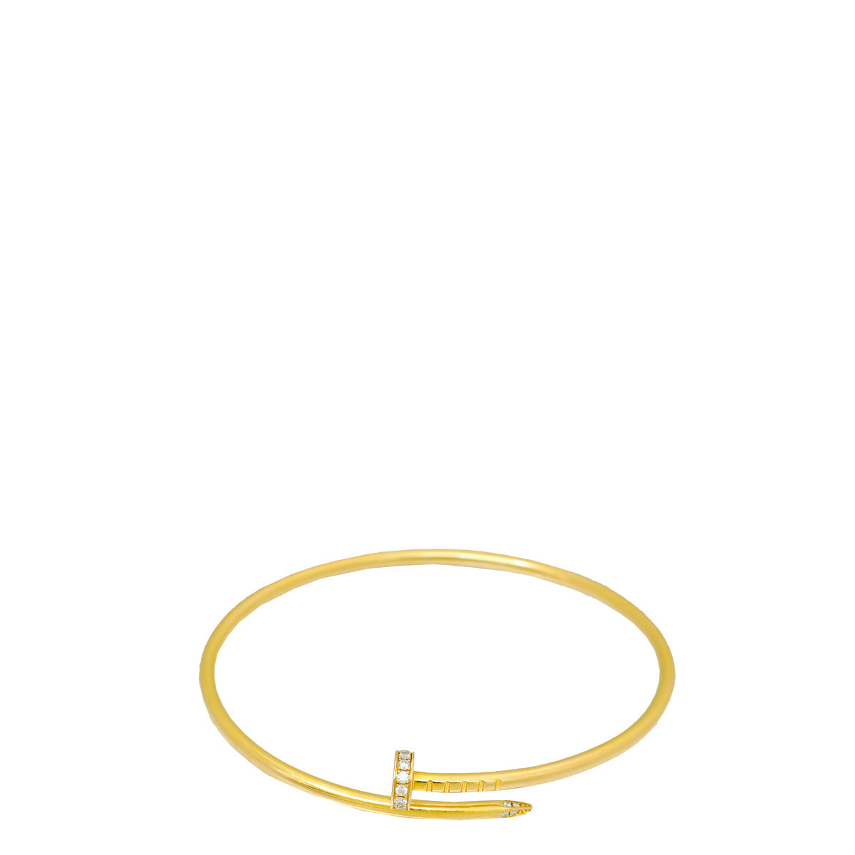 Cartier 18K Yellow Gold Diamond Juste Un Clou Small Model Bracelet 17