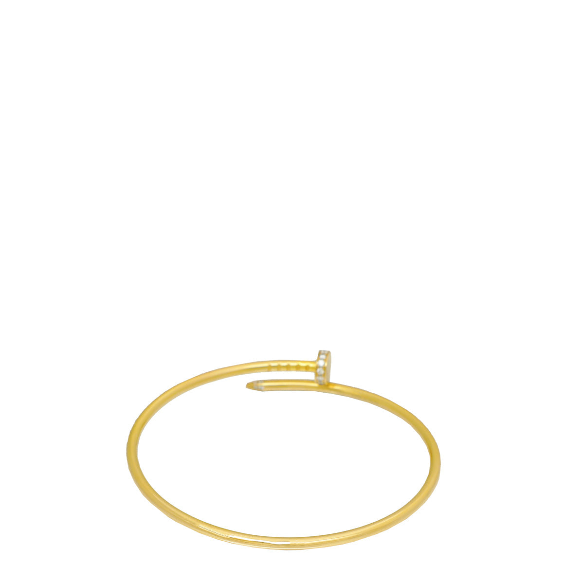 Cartier 18K Yellow Gold Diamond Juste Un Clou Small Model Bracelet 17