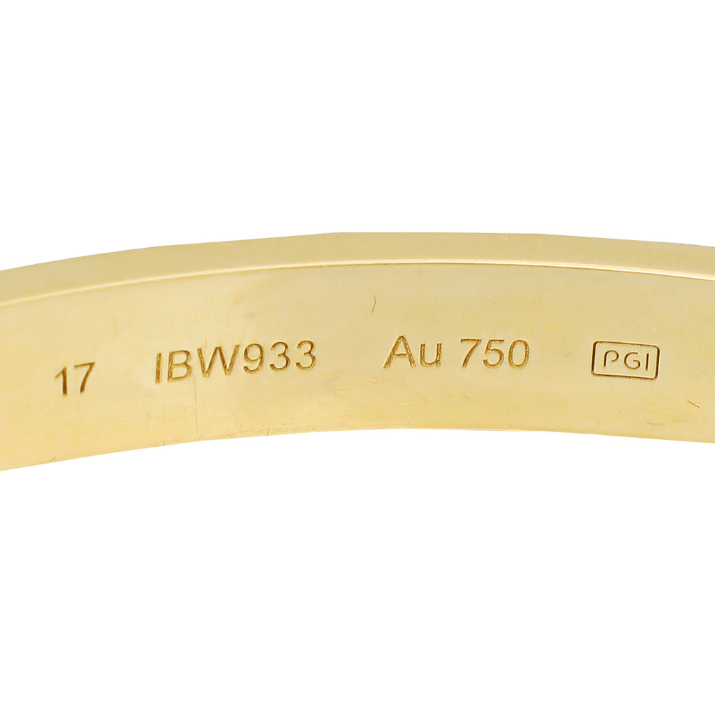Cartier 18K Yellow Gold 4 Diamond Love Classic Bracelet 17