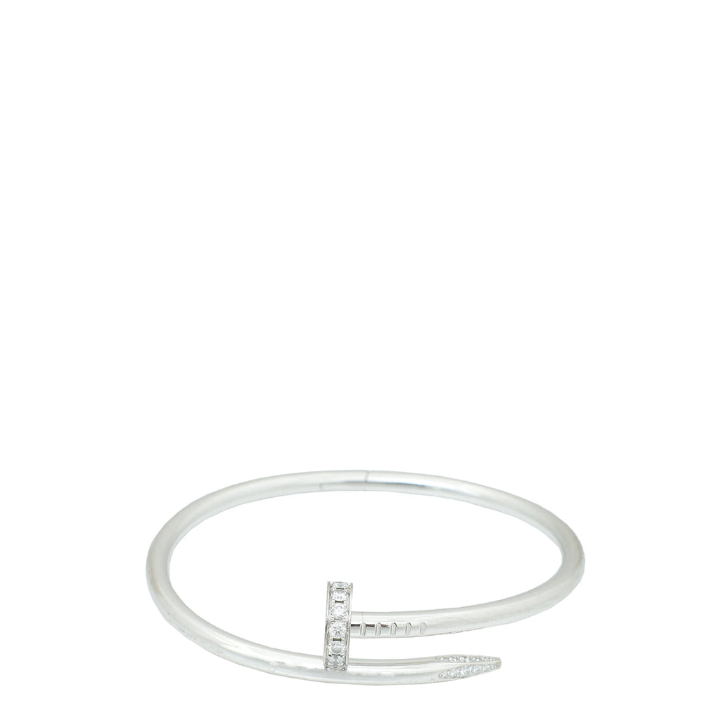 Cartier 18K White Gold Diamond Juste un Clou Bracelet 16