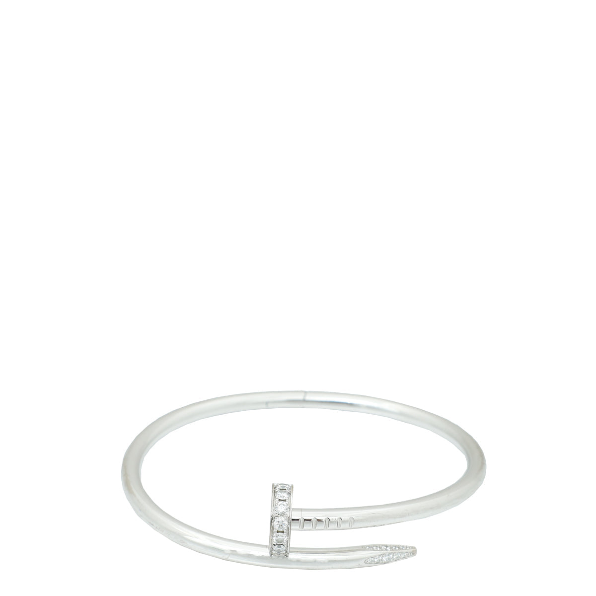 Cartier 18K White Gold Diamond Juste un Clou Bracelet 16