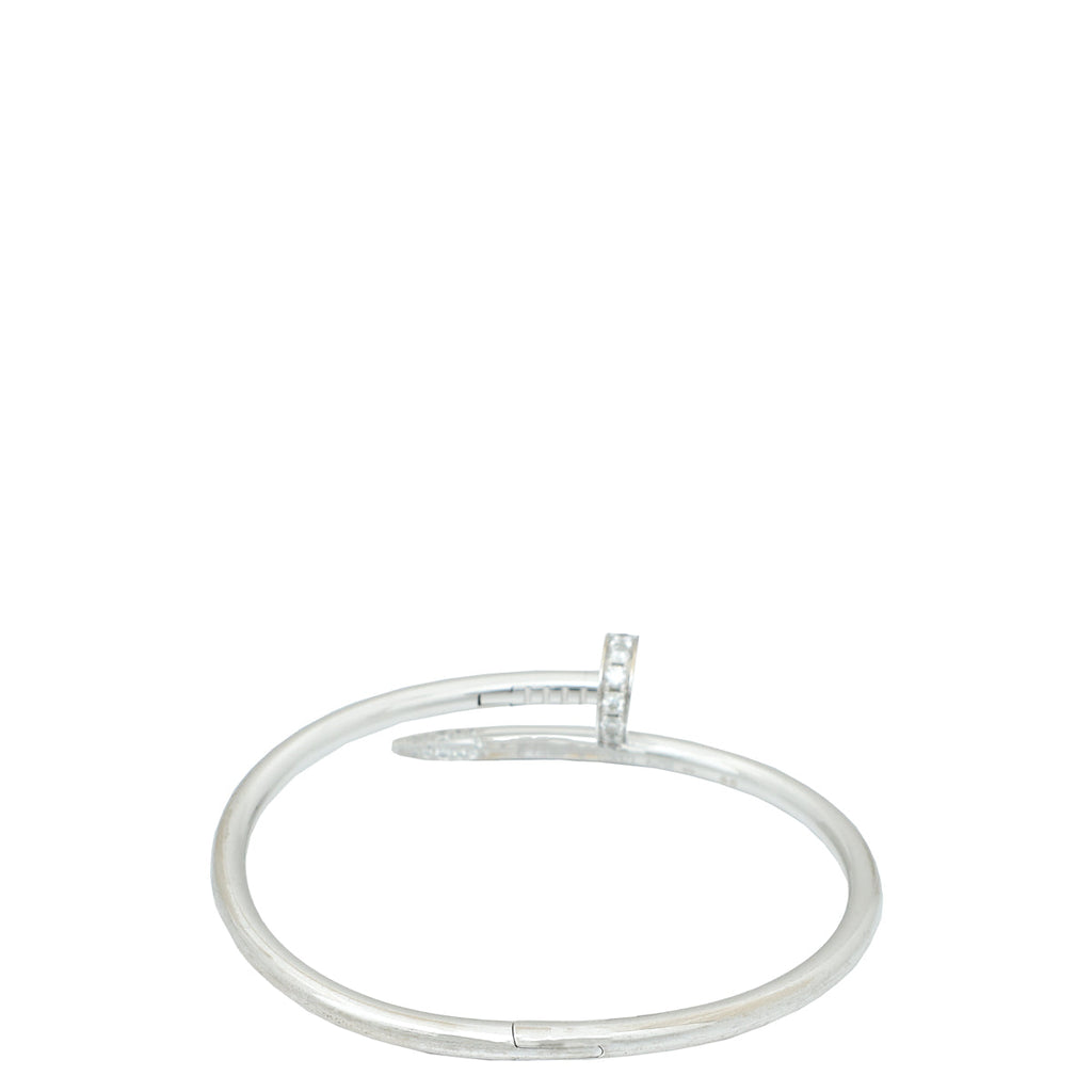 Cartier 18K White Gold Diamond Juste un Clou Bracelet 16