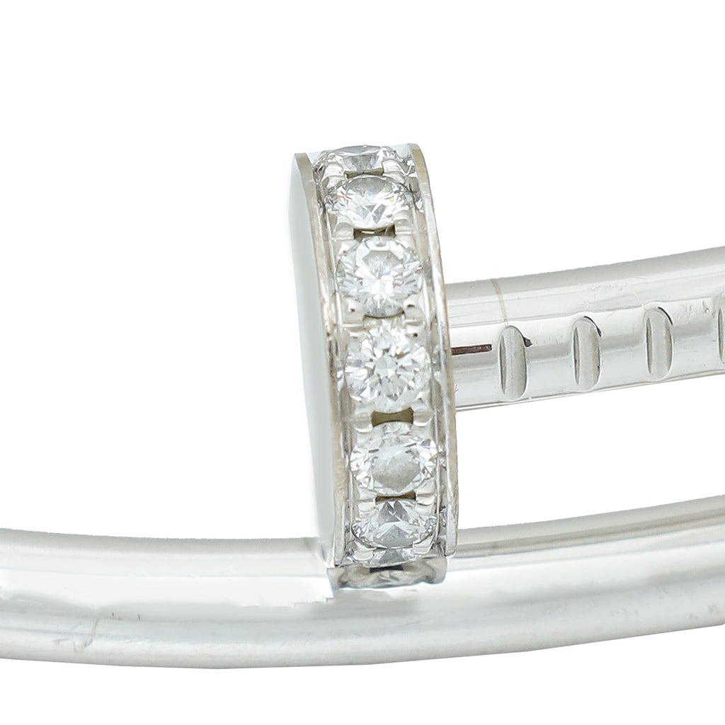 Cartier 18K White Gold Diamond Juste un Clou Bracelet 16