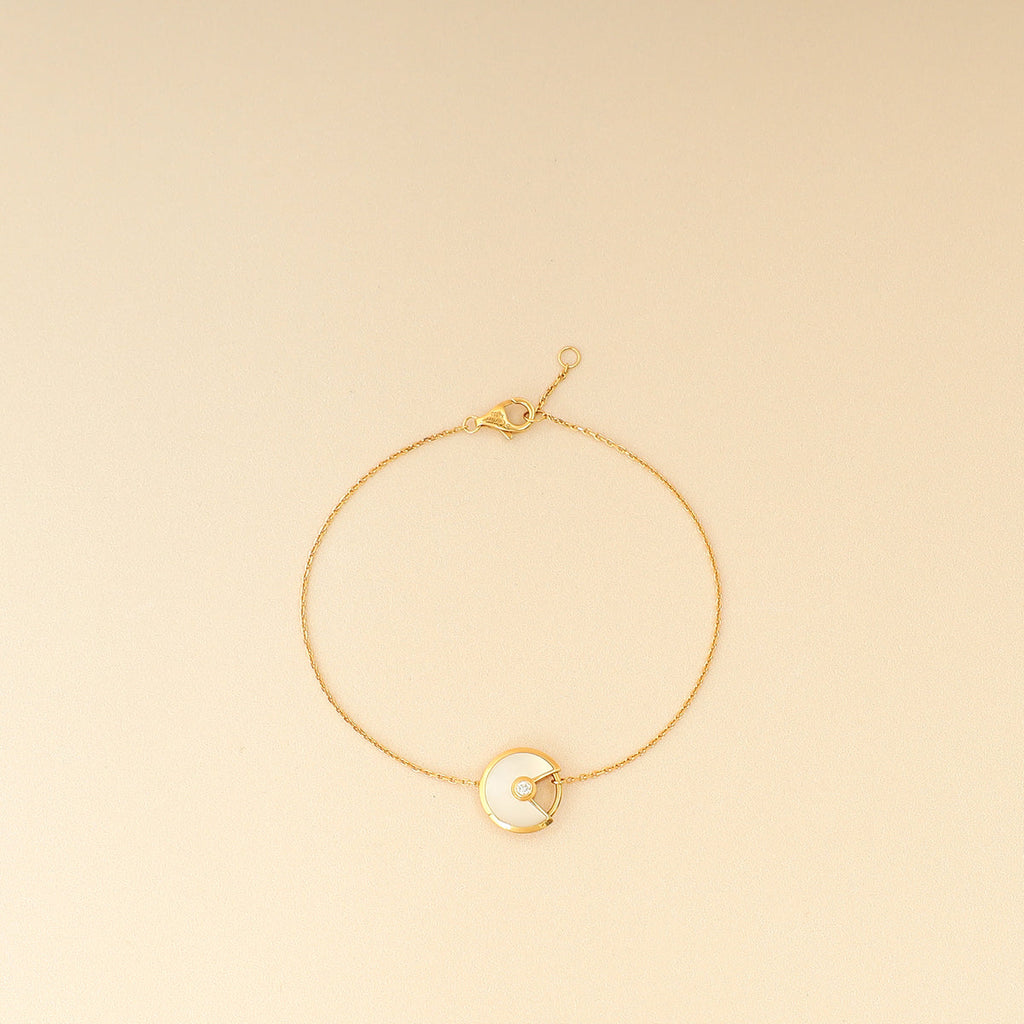 Cartier 18K Yellow Gold Amulette De Cartier XS MOP Diamond Bracelet